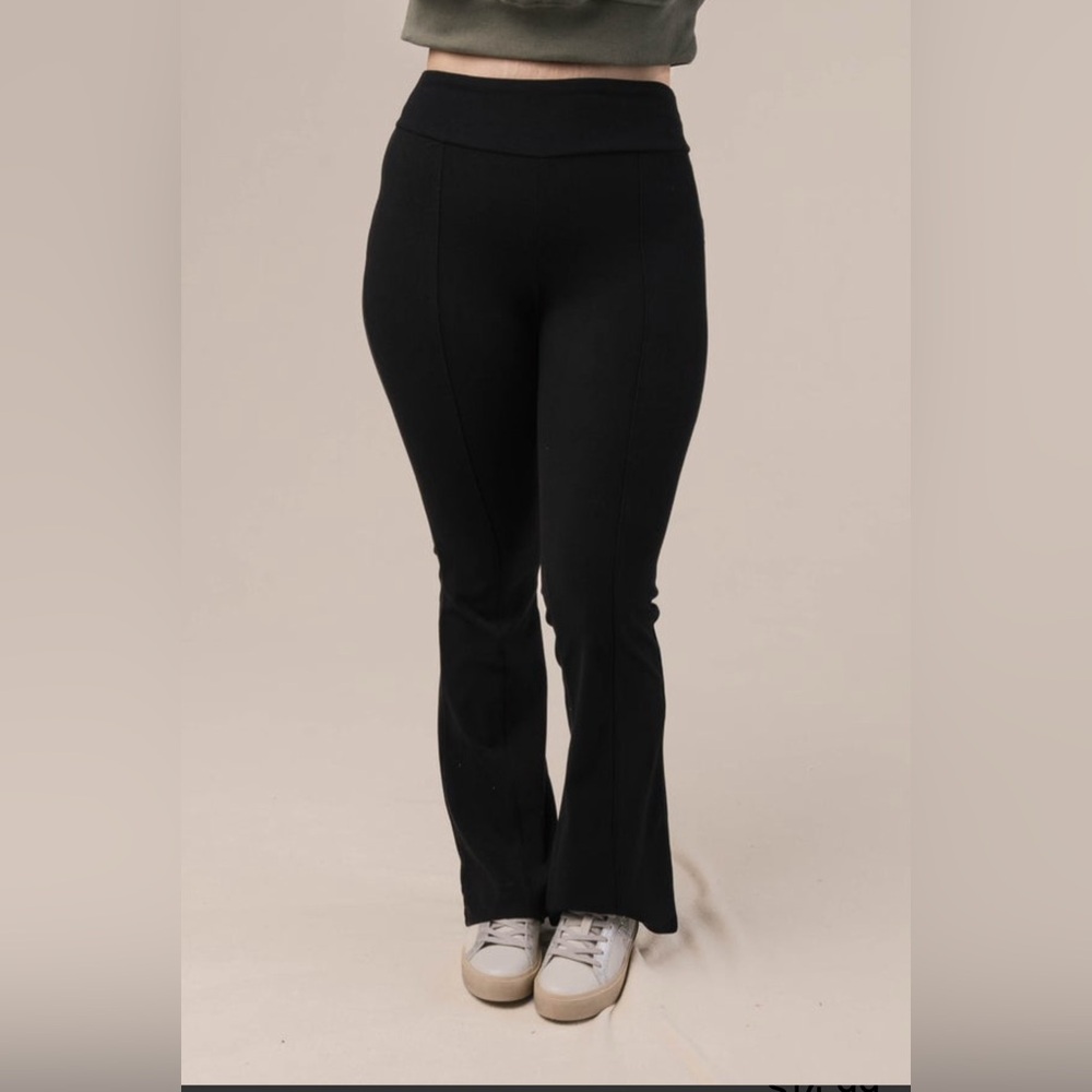 Active Basic Black Flare Pants